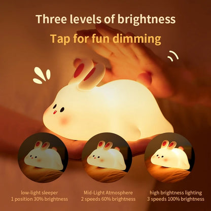 Cute Rabbit Silicone Night Light